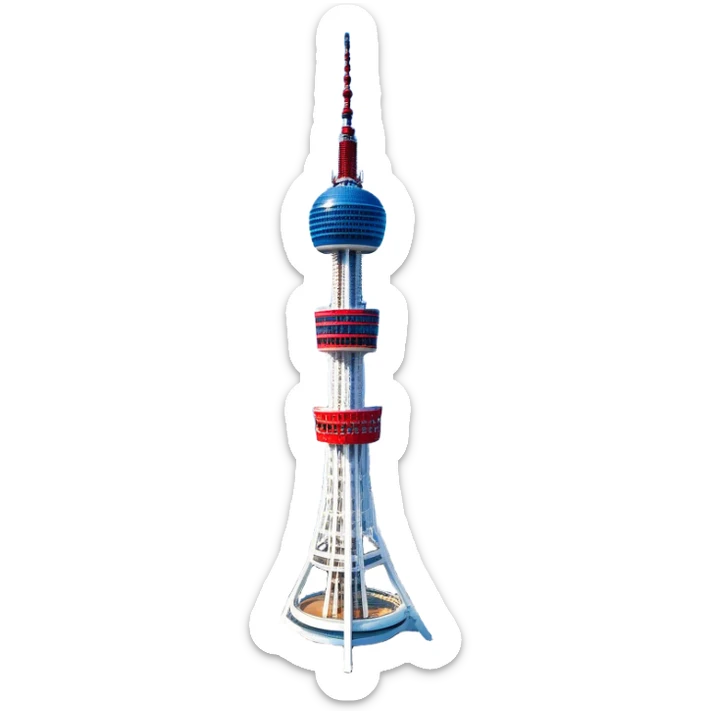 ​Cinematic Realistic N Seoul Tower, depicted in full daylight as a slender, single-column tower crowned by a cylindrical observation deck, set against a clear blue sky over Seoul’s vibrant cityscape, rendered with crisp architectural detail and bright, natural lighting that accentuates its modern elegance, sticker
