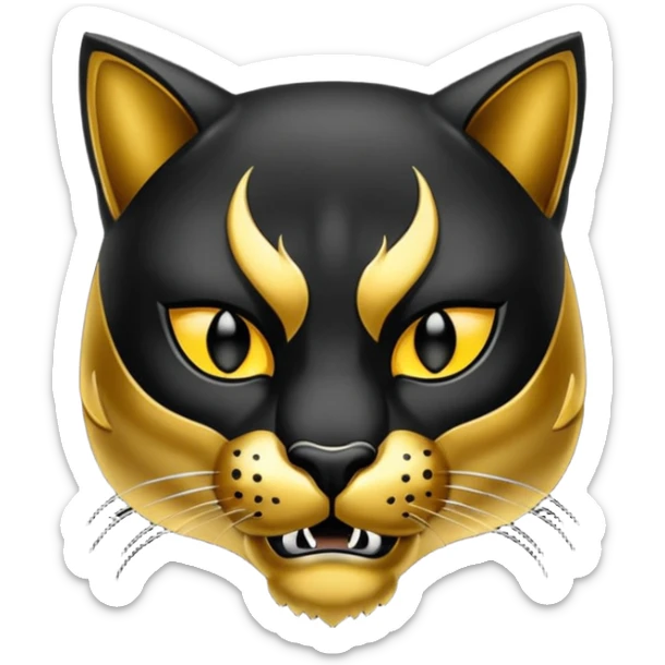 Emolgi de pantera negra con detalle en la frente color dorado sticker