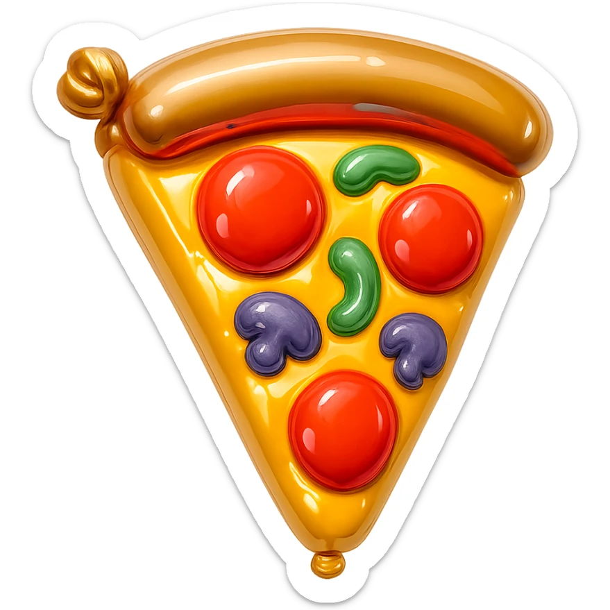 a slice of pizza balloon style sticker