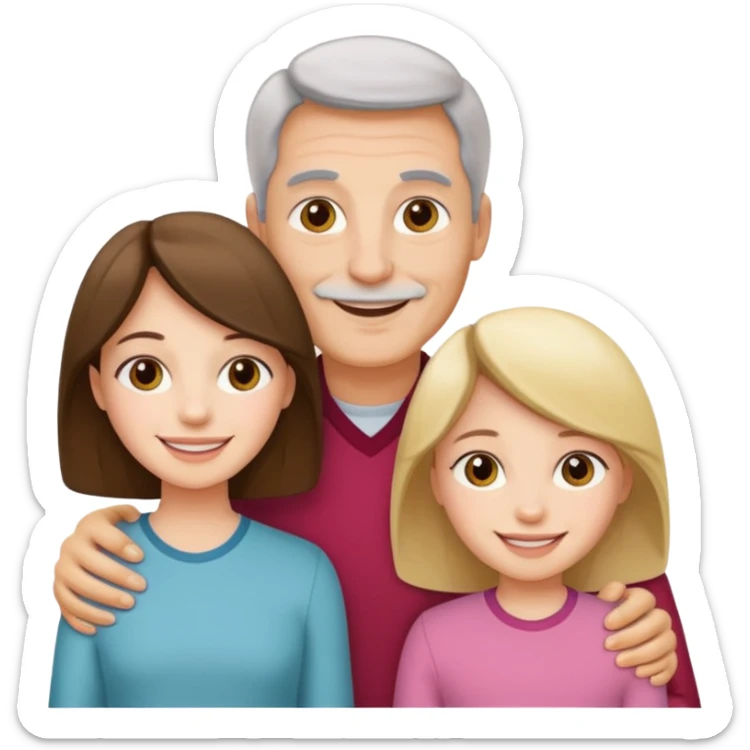 Familia : papá , mamá , hija mayor , hija menor. sticker