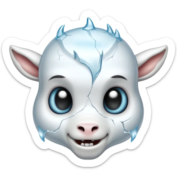 The ice skull The ice skull of a baby goat sticker