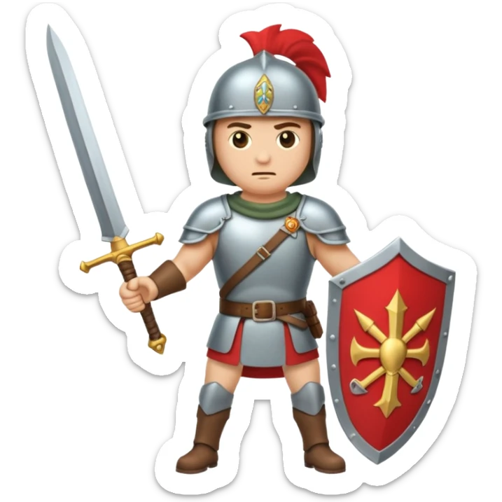emoji de soldado romano alto y fuerte cuerpo entero sticker