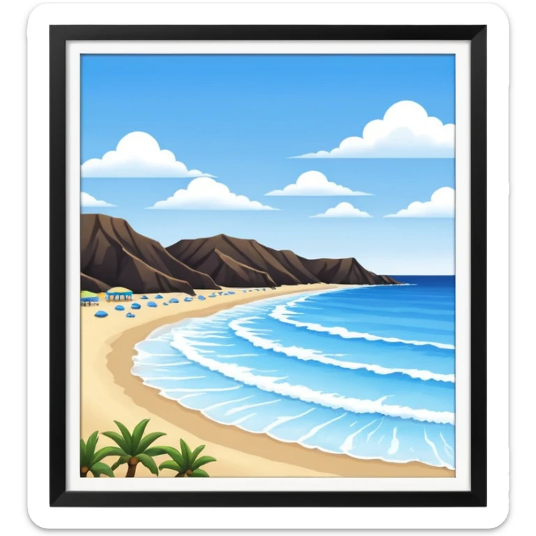playa paisaje sin que sea un cuadro y que el cielo azul y la arena esten recortada sticker