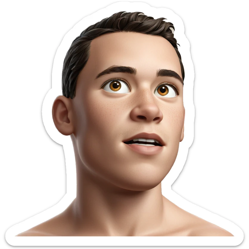 realistic portrait of a boy sticker