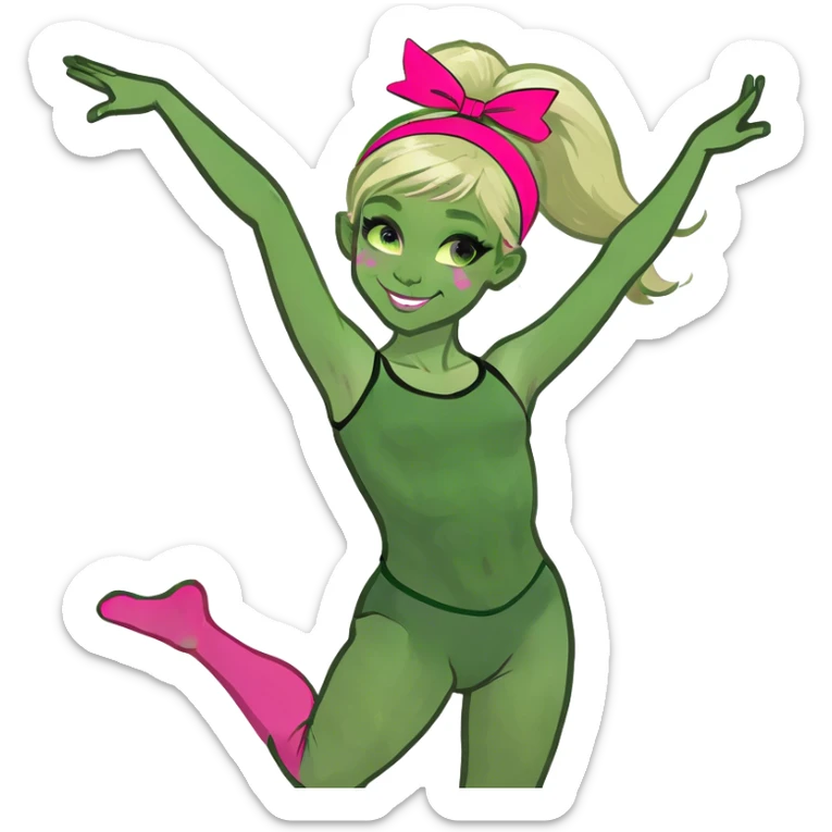  dancer-gymnast with blonde hair in pink tights  (kids) sticker