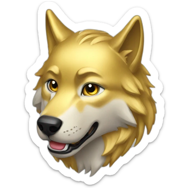 Gold wolf sticker
