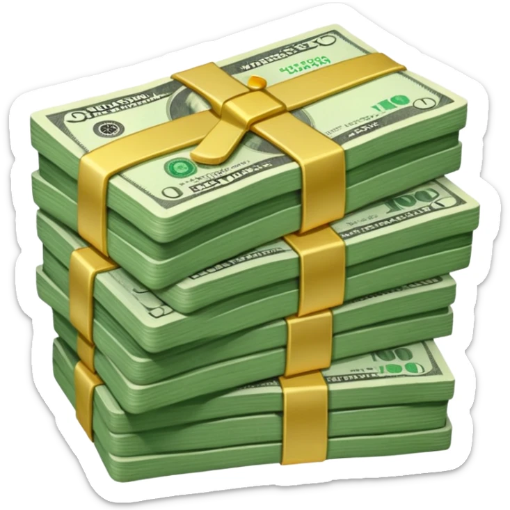 Tons of money stacked on eachother so much it could buy a lot of stuff sticker