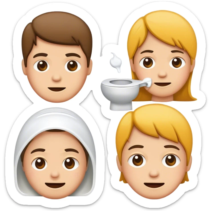 Generate pictograms of words me, you, them, bad, good, toilet, eat. - using wcag 2.1 guidelines.  sticker