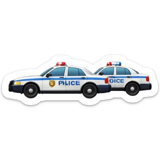 police department building with police cars near sticker