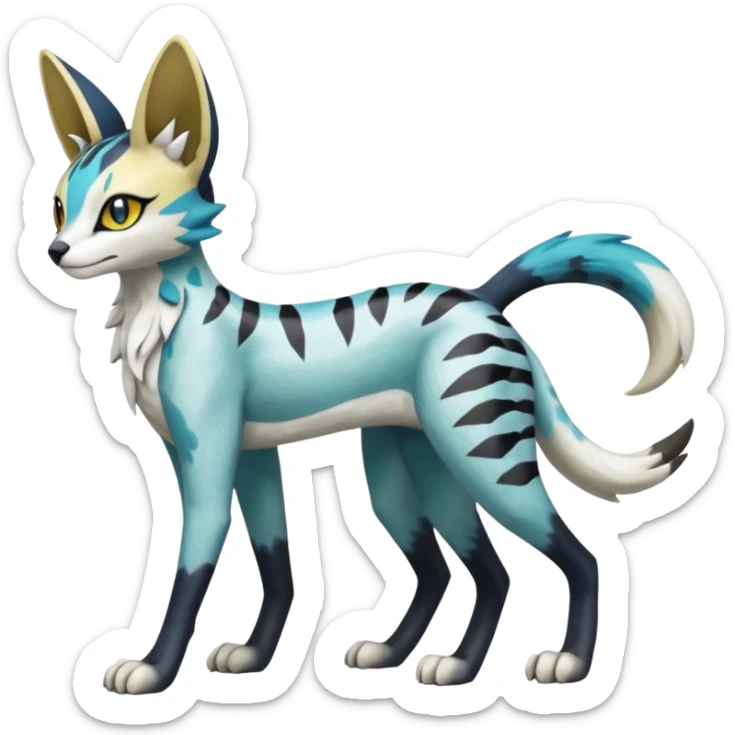 Meloetta-Trico-Silvally-Nargacuga-Sergal-Serval-Cresselia-Fakémon-creature-hybrid sticker