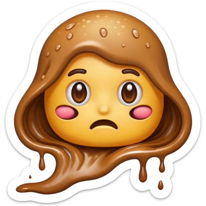 Mix the water drops emoji with the poop emoji to make a liquid diarrhea emoji sticker