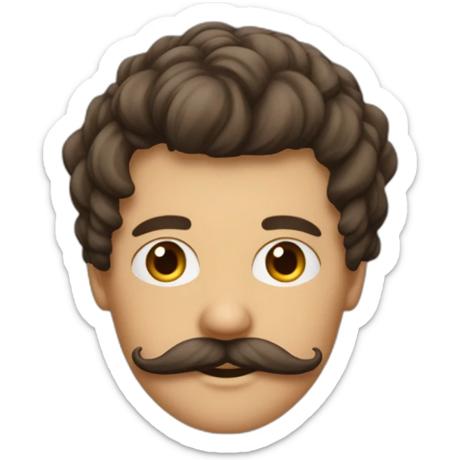 Une personne avec les cheveux court sur le côté brun avec une moustache carré en dessous du nez sticker