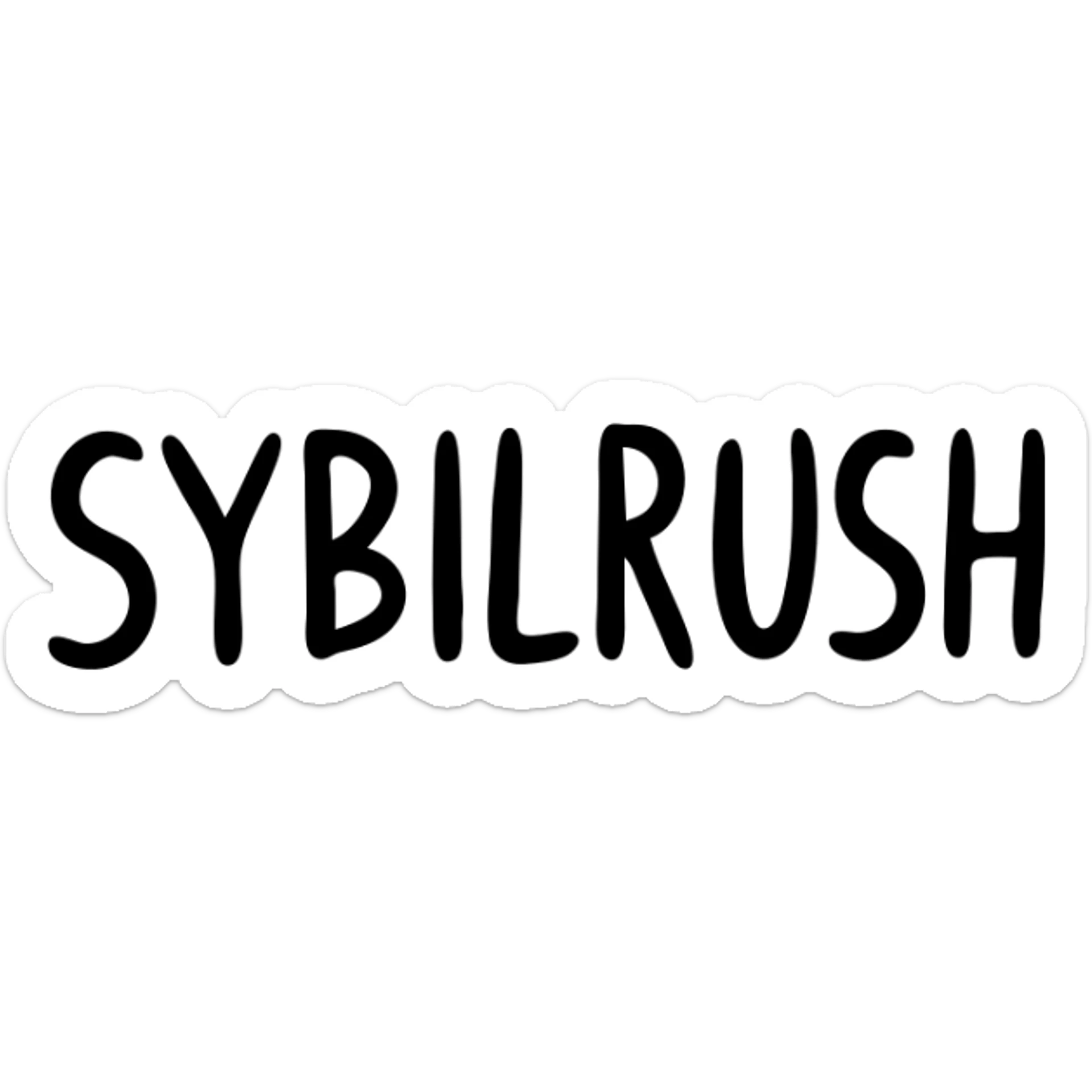 The text "SYBILRUSH" written clearly sticker