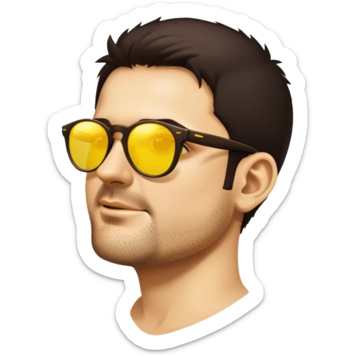Person with yellow sunglasses sticker