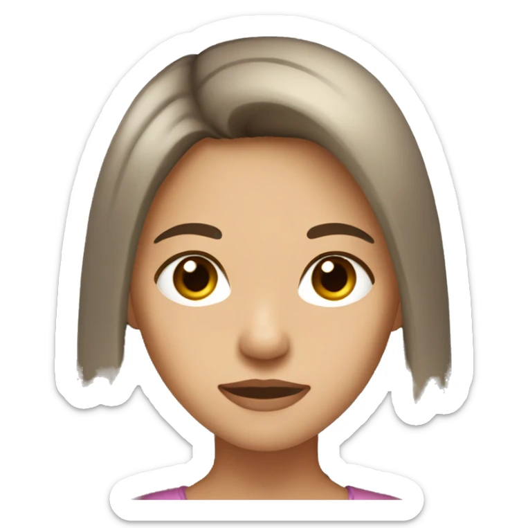 Girl with long light brown hair, gray eyes, and a scar on one of her eyes. sticker