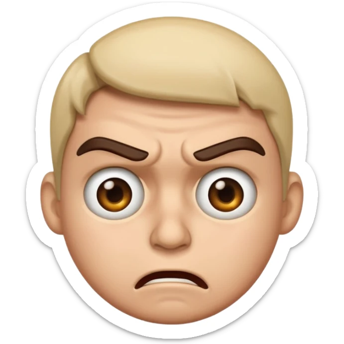 I need you to make an emoji of the gen z stare, like confusion, disgusted and kinda angry sticker