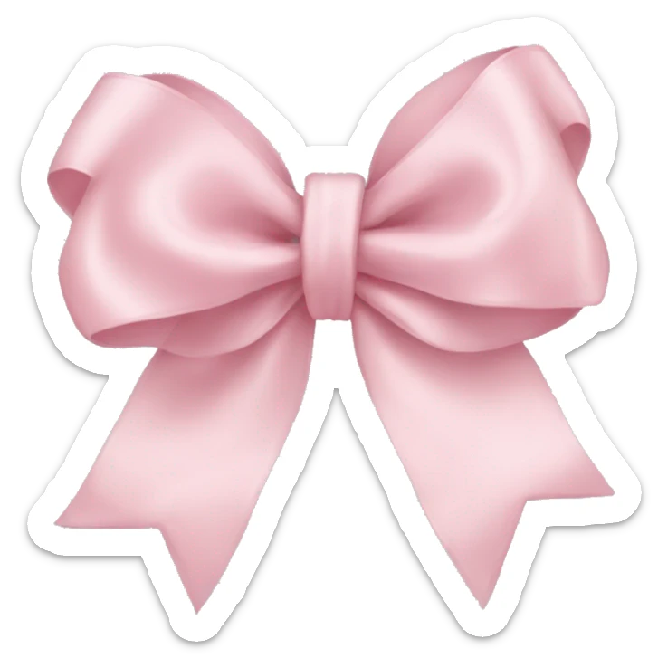 light pink ribbon bow sticker