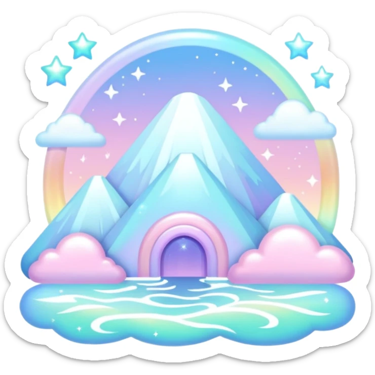 pastel whitish light pale glittery iridescent shiny aesthetic cute kawaii decorative scenery sticker