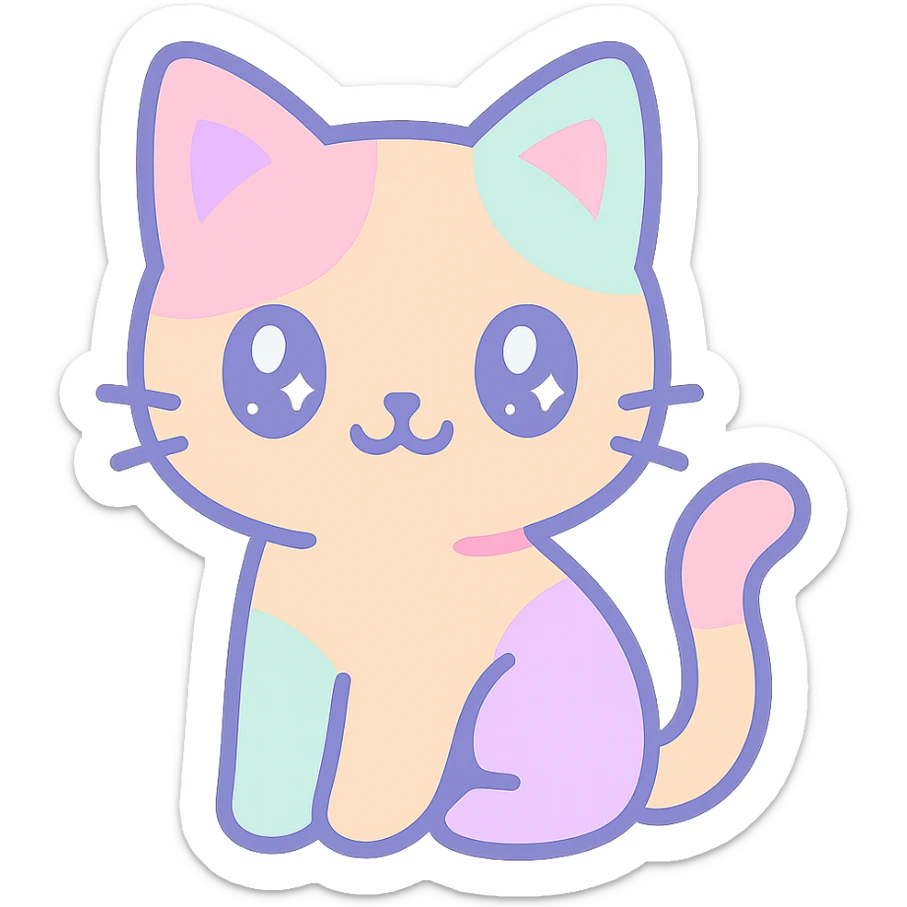 cute dreamy cat sticker