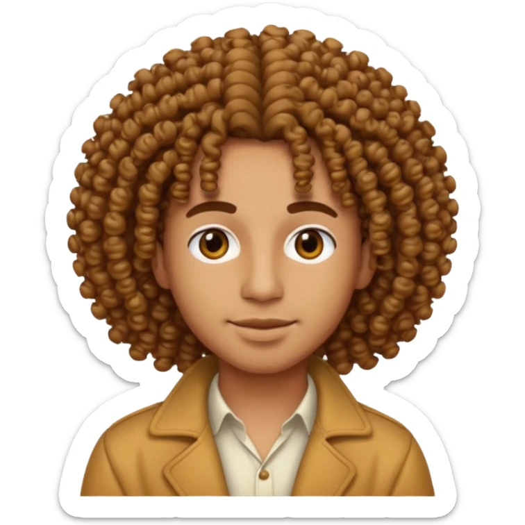 Emoji with Moroccan / Amazingh guy with curly hair, loooking like music artist Central Cee sticker