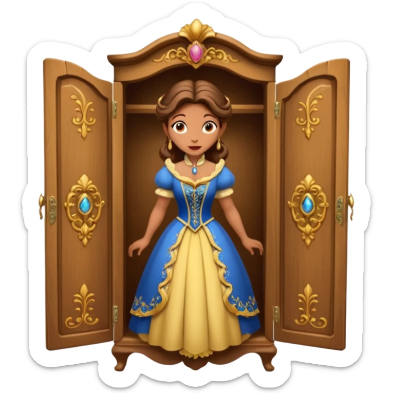 A middle-aged lady character from the fairy tale Beauty and the Beast — she was turned into a wardrobe by magic, while retaining the wardrobe's original form and having an anthropomorphic face. sticker