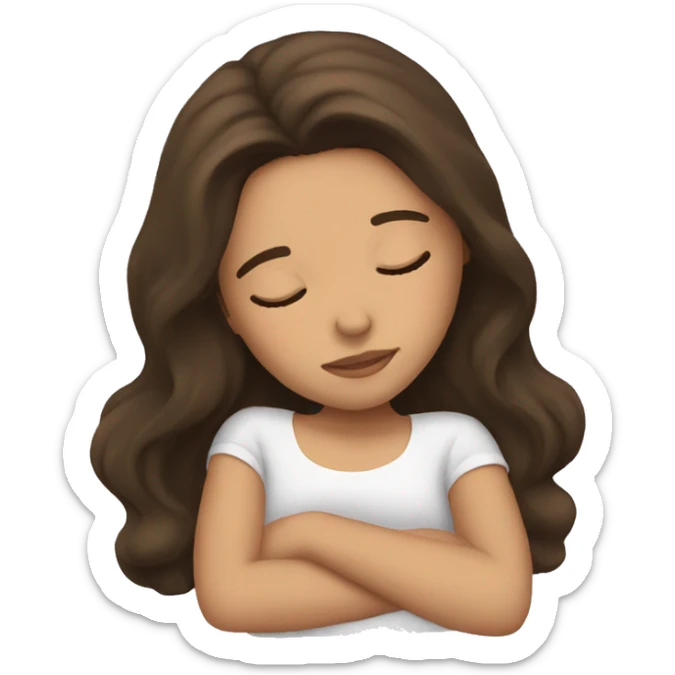 Brunette girl sleeping sticker
