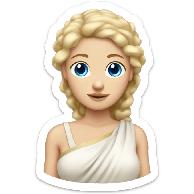 white ancient greek woman pregnant blue eyes blond hair sticker