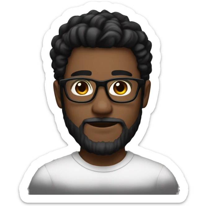 white young man with brown eyes and black hair and glasses and hair to the let and anchor beard sticker