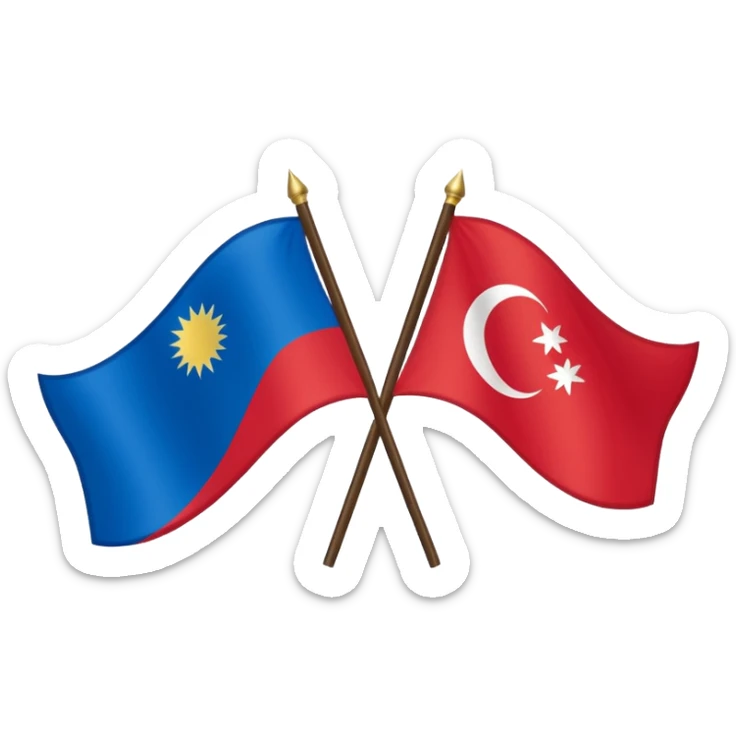 Doğu Türkistan Bayrağı+Türk Bayrağı+Azerbaycan Bayrağı sticker