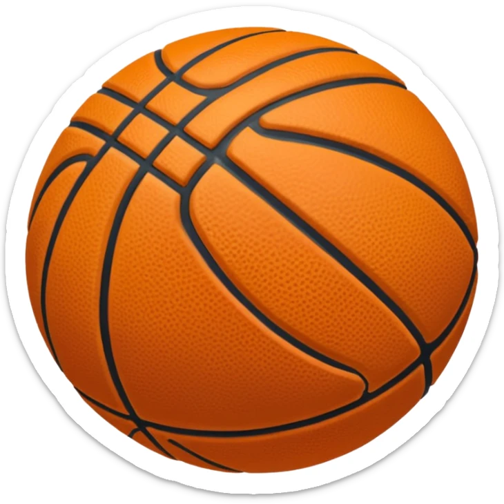 Faça um emoji de uma bola de Basquete branca e nela um símbolo de verificado sticker