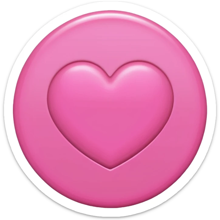 "Solid glossy pink circle emoji. No face or icons. Match color and 3D shine of Notion pink heart emoji (🩷)." sticker