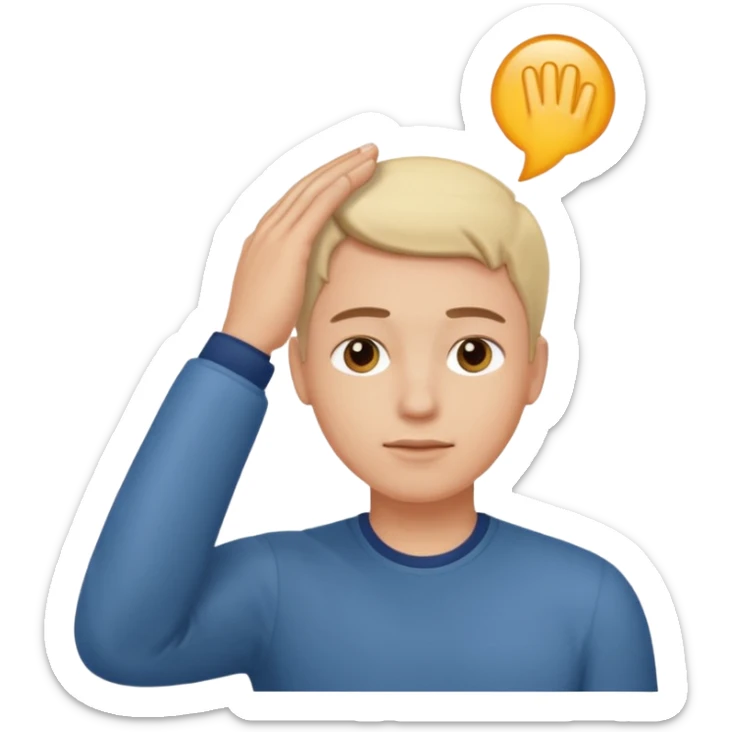 Can you create simple emoji 🤫 similir to this one but finger on the head and loking confident relax focused and concentrated like marcus rashford celebration sticker