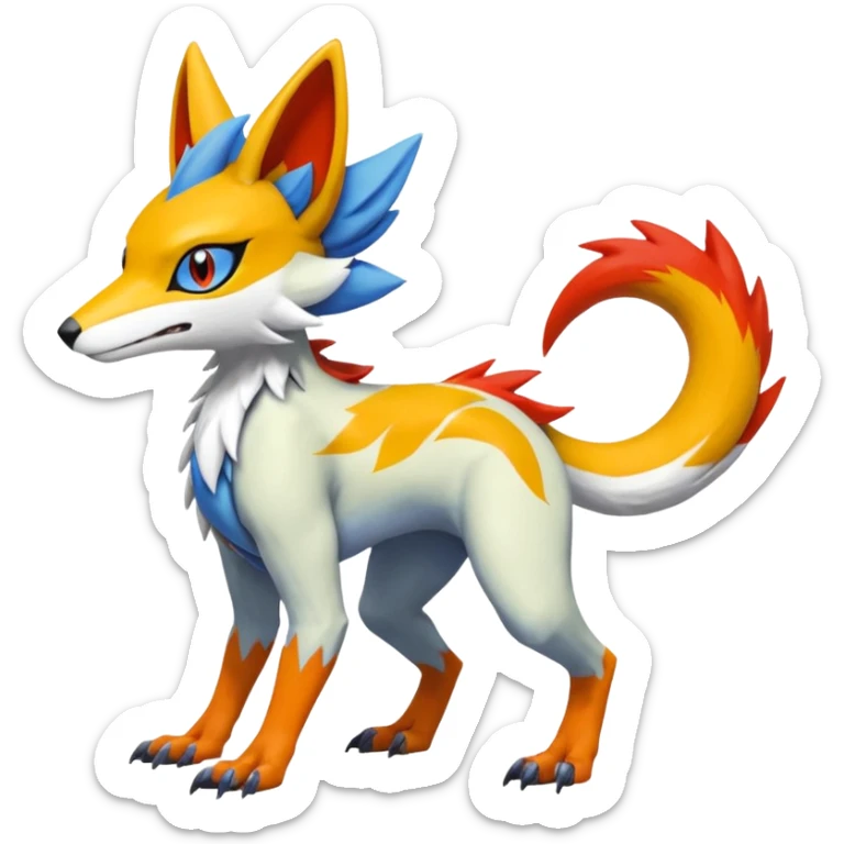 Meloetta-Vernid-Trico-Renamon-Sergal-Pokémon-Digimon-Fakémon-fusion-hybrid-creature sticker