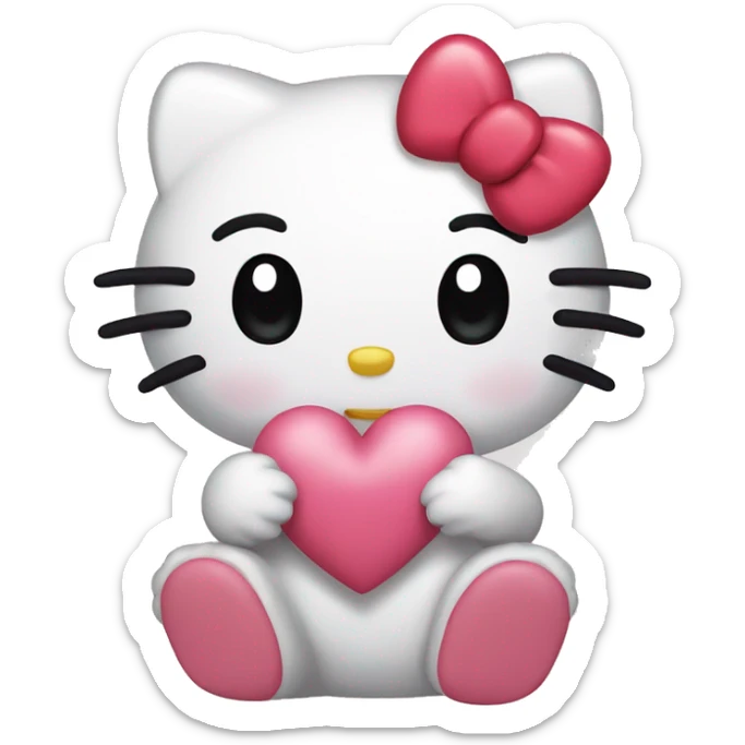 hello kitty with heart sticker
