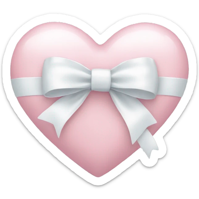 Pastel pink heart with white bow sticker