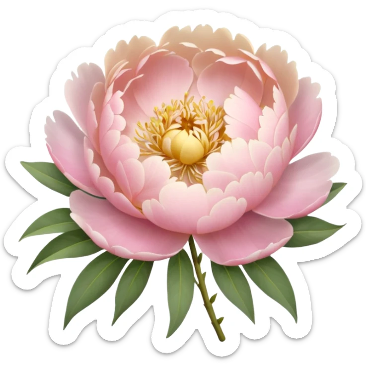 bouquet of peonies in soft pink, beige and yellow pastel colors sticker