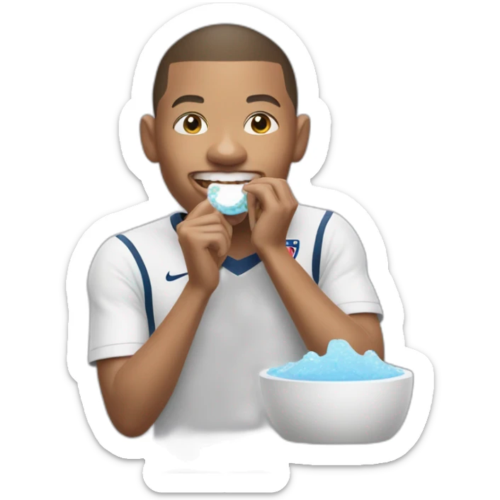 kylian mbappe, brushing teeth sticker