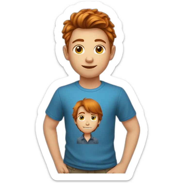 Un garçon de 10 ans au cheveux brun avec un folle de 11 ans au cheveux roux sticker