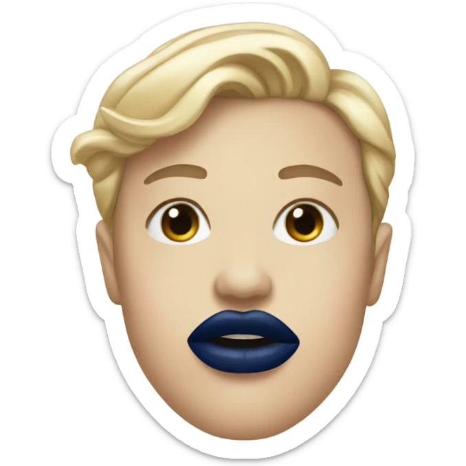 Navy blue lips sticker