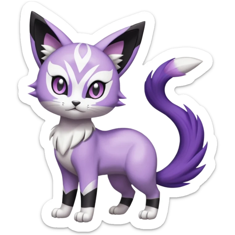 Meloetta-Purrloin-Gatomon-Pokémon-Fakémon-fusion-hybrid-creature sticker