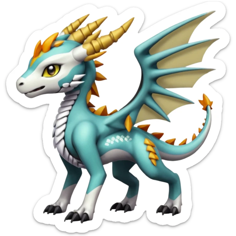 Meloetta-Wargreymon-Dutch-Angel-Dragon-Kyurem-Trico-Pokémon-Digimon-Fakémon-fusion-hybrid-creature sticker