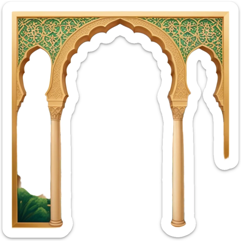 ​Cinematic Realistic Alhambra, depicted as a panoramic, zoomed-out view of the entire majestic Moorish palace complex with intricate arches, expansive courtyards, and lush gardens, bathed in soft golden lighting that highlights its opulent historical beauty, sticker