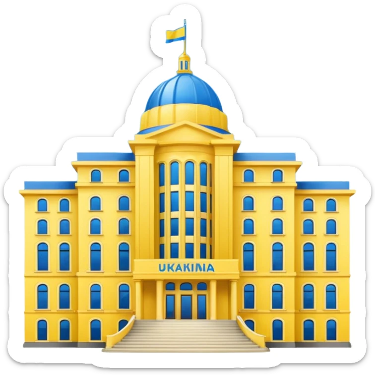 make the png emoji of Ukraine president's office building sticker