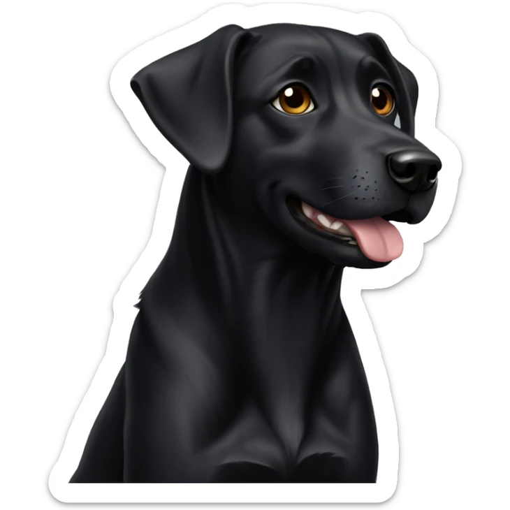Black dog sticker