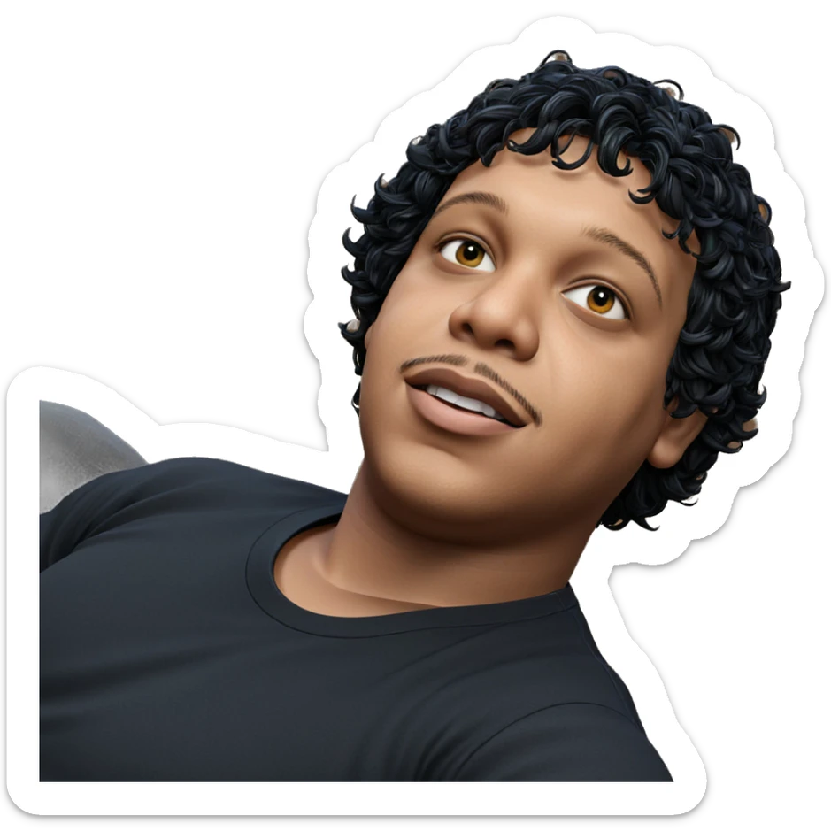 boy in black shirt relaxing sticker