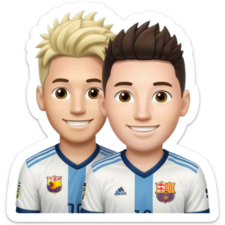 Prime noodle hair ronaldo and prime 2012 messi Smiling in one Photo  sticker