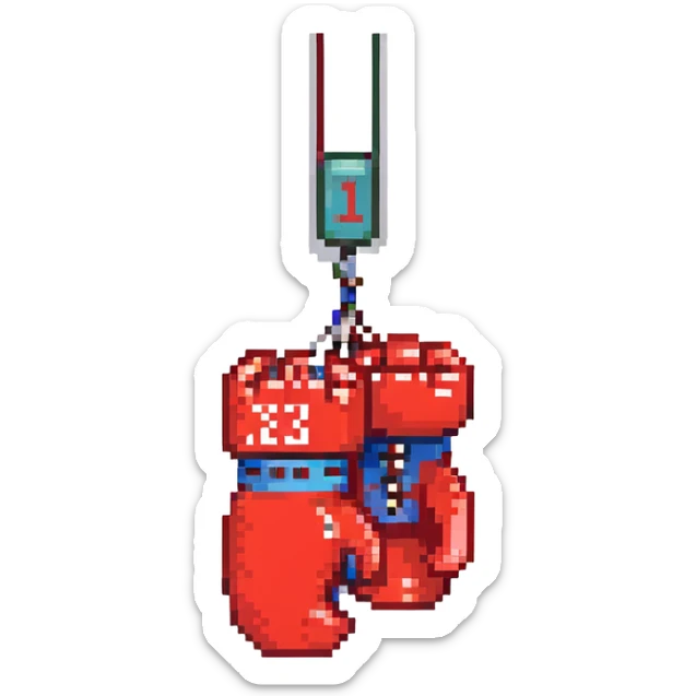 красные боксерские перчатки с надписью "23", no background sticker