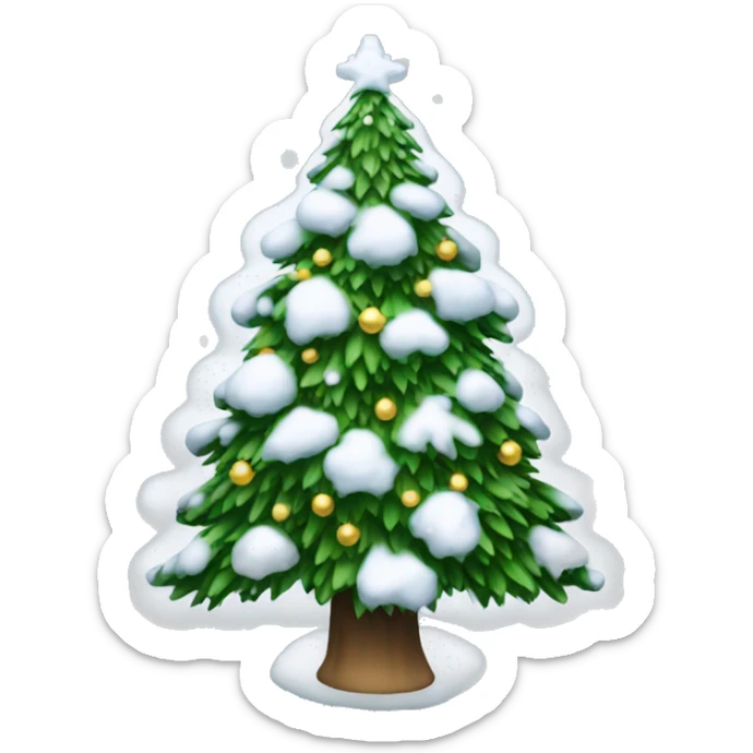 christmas tree with snow sticker