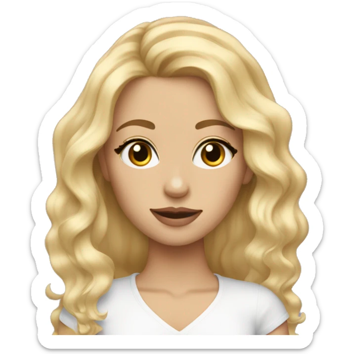 Blonde haired, pretty girl wavy hair long lashes  sticker