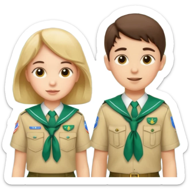 scout boy and girl sticker